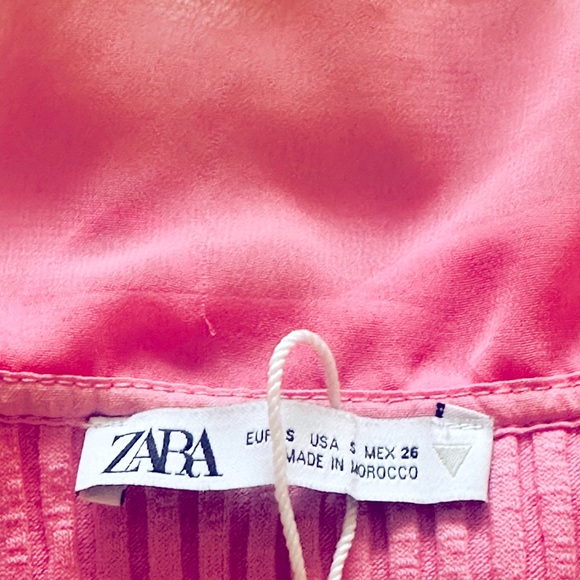 Zara pink ruffle crop top Small - Picture 6 of 8